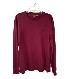 Polo Ralph Lauren mens slim fit burgundy long sleeve t-shirt size Large #36-1834